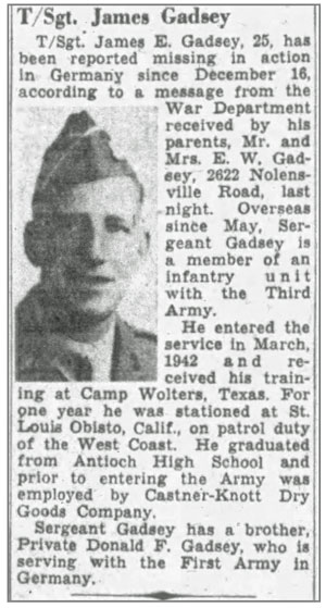 T/Sgt James E Gadsey