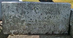Pfc Ferdinand Gaulin headstone
