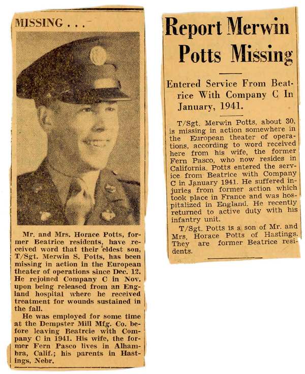 T/Sgt Merwin S Potts