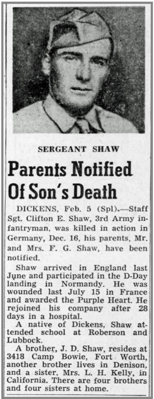 S/Sgt Clifton E Shaw