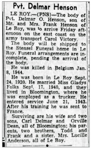 Pvt Delmar O Henson
