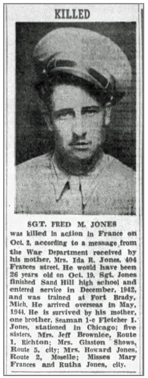 Sgt Fred M Jones