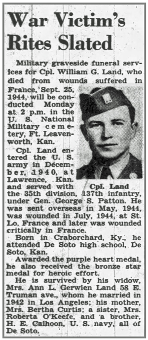 Cpl William G Land