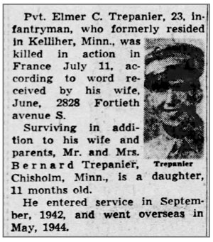 Pfc Elmer C Trepanier