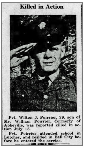 Pvt Wilton J Poirrier