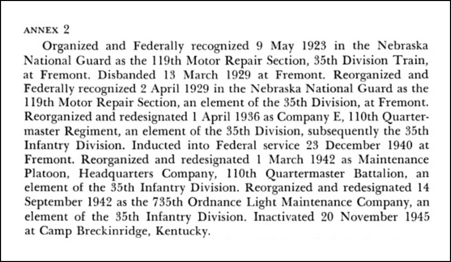 Reorganization of the 35th Division - February 1942