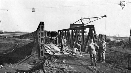 Decking Railroad Bridge across Emischer Canal near Recklinghausen, Germany