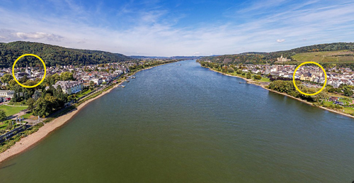 Bad Reisig on the left and Bad Honningen