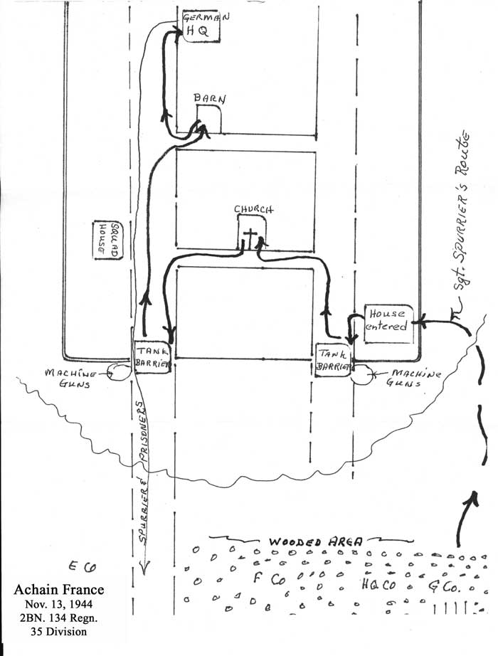 Map of Achain France 11/13/1944