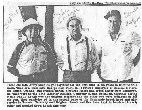 S/Sgt George Rex, T/Sgt Ike Lough, Pfc Russell Benda