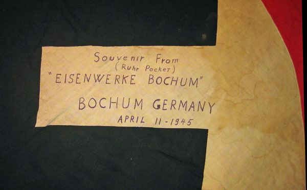 Captured Nazi Flag, Anti-Tank Co, 134th Infantry Regiment