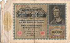 Ten Thousand Mark Note - 1922&nbsp;