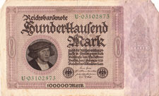 One Hundred Thousand Mark Note - &nbsp;1923