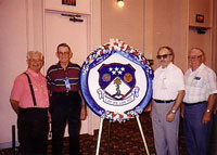 1990 Reunion, left to right: Carl R. Schidler, William J.H. (Herman) Genrich, Alvin L. Lampe, Raymond Rehm