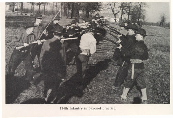 134th Infantry Regiment bayonet practice, Camp Robinson Ark. 1941
