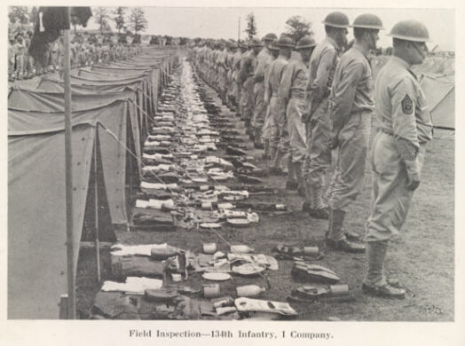 Field Inspection - Company I, 134th Infantry Regiment