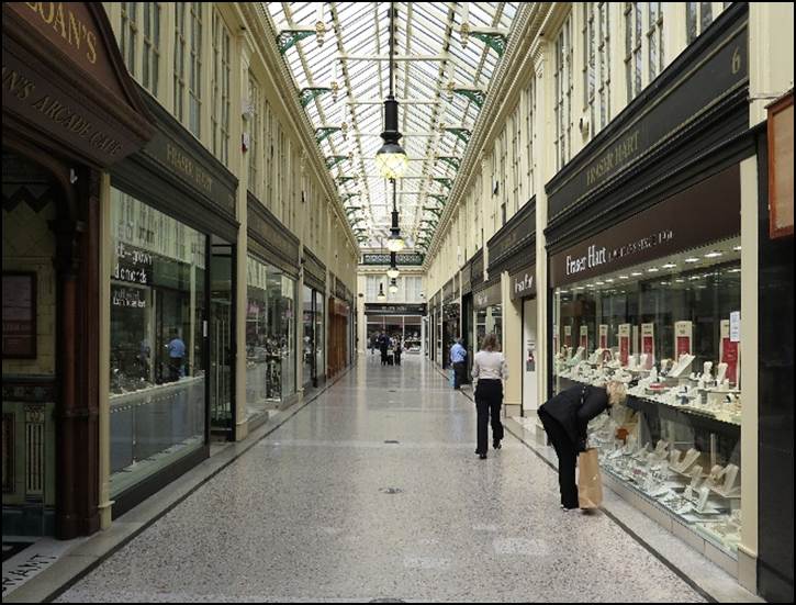 People inside a mall with many stores

Description automatically generated