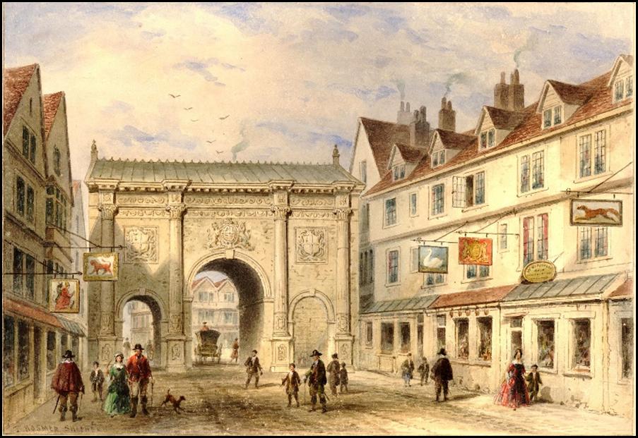 A painting of a city street with people walking

Description automatically generated