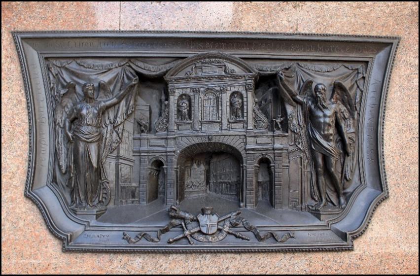 A black relief of a building

Description automatically generated