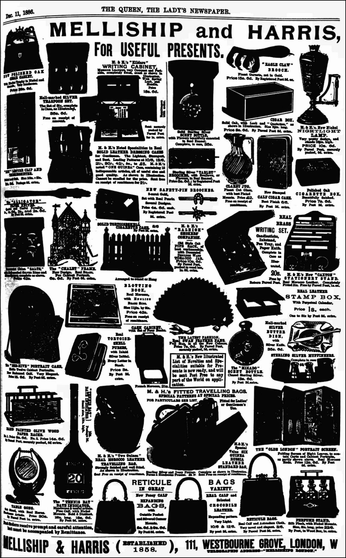 A black and white poster of various objects

Description automatically generated