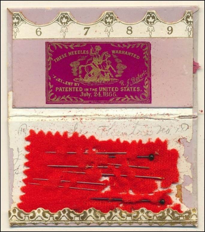 A close-up of a needle book

Description automatically generated