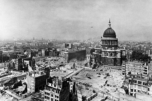 St. Paul's Churchyard after the Blitz