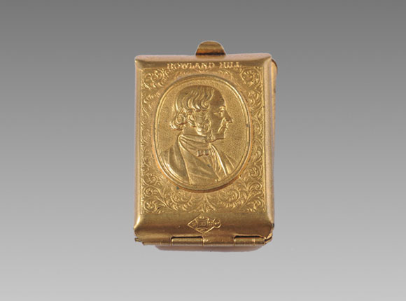 Penny Stamp with
Rowland Hill Portrait needle case