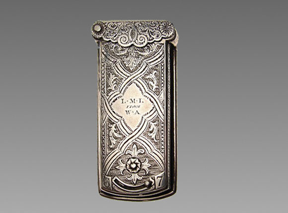 Quadruple Silver 
Geometric Pattern needle case